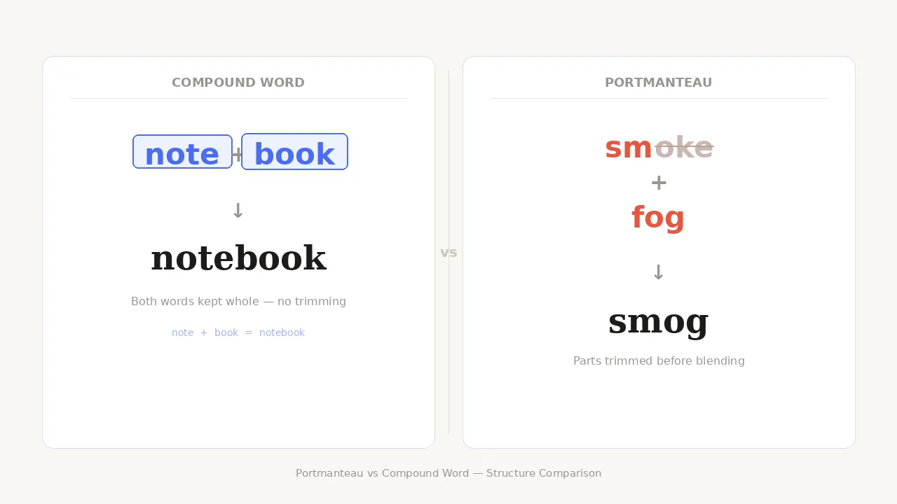 portmanteau vs compound word